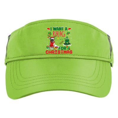 I Want A Pug Dog For Christmas Xmas Pug Dog Reindeer Meaningful Gift Adult Drive Performance Visor