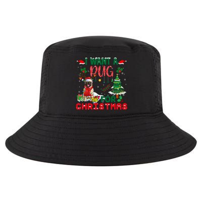 I Want A Pug Dog For Christmas Xmas Pug Dog Reindeer Meaningful Gift Cool Comfort Performance Bucket Hat