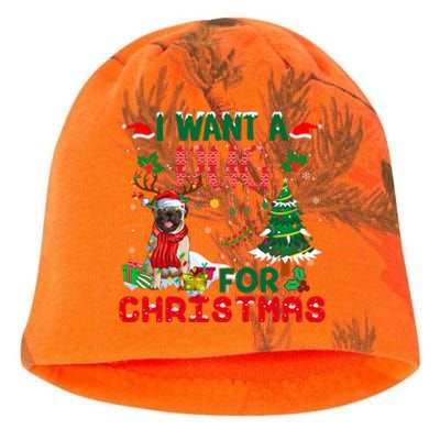 I Want A Pug Dog For Christmas Xmas Pug Dog Reindeer Meaningful Gift Kati - Camo Knit Beanie