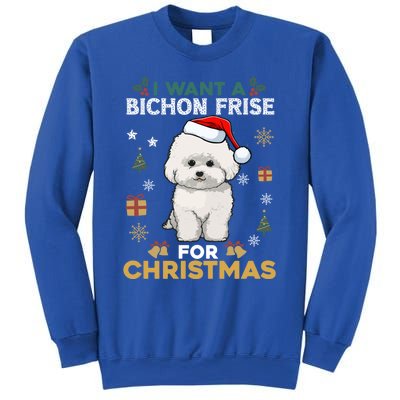 I Want A Bichon Frise For Christmas Cute Dog Lover Pajamas Gift Sweatshirt