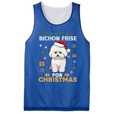 I Want A Bichon Frise For Christmas Cute Dog Lover Pajamas Gift Mesh Reversible Basketball Jersey Tank