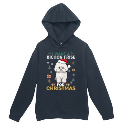 I Want A Bichon Frise For Christmas Cute Dog Lover Pajamas Gift Urban Pullover Hoodie