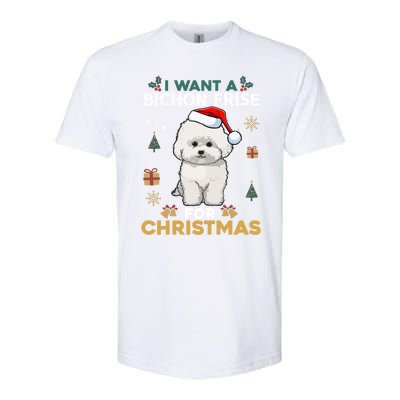 I Want A Bichon Frise For Christmas Cute Dog Lover Pajamas Gift Softstyle CVC T-Shirt