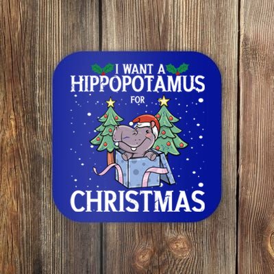 I Want A Hippopotamus For Christmas Xmas Hippo Gift Coaster