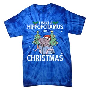 I Want A Hippopotamus For Christmas Xmas Hippo Gift Tie-Dye T-Shirt