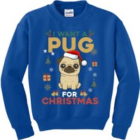 I Want A Pug For Christmas Cute Dog Lover Christmas Pajama Cute Gift Kids Sweatshirt