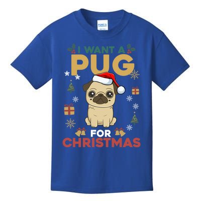 I Want A Pug For Christmas Cute Dog Lover Christmas Pajama Cute Gift Kids T-Shirt