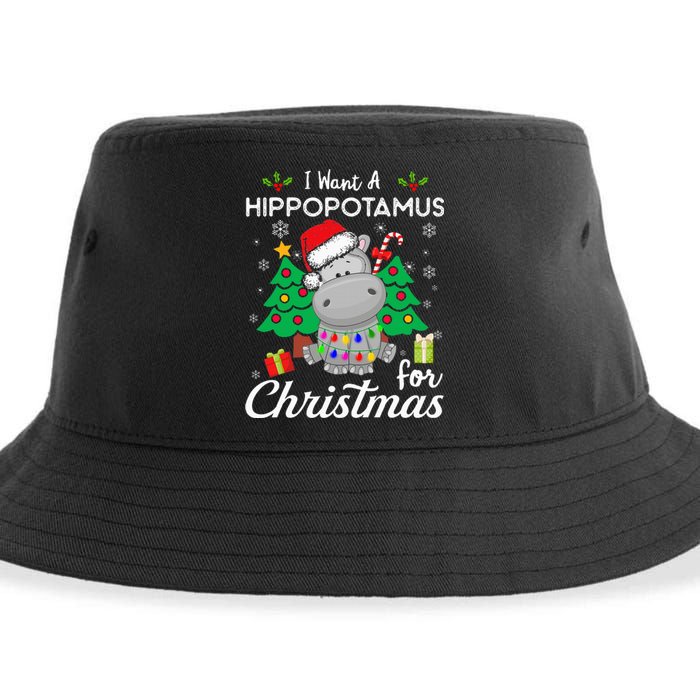 I Want A Hippopotamus For Christmas Cute Gift Sustainable Bucket Hat