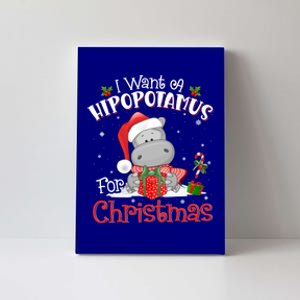 I Want A Hippopotamus For Christmas Xmas Pajama Hippo Lover Gift Canvas