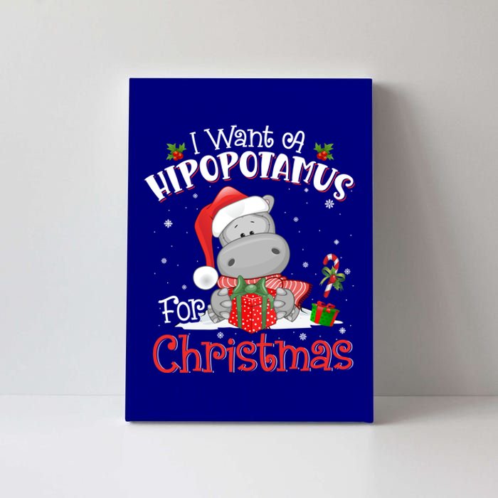 I Want A Hippopotamus For Christmas Xmas Pajama Hippo Lover Gift Canvas