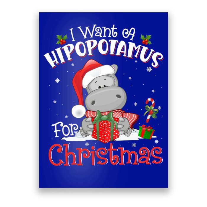 I Want A Hippopotamus For Christmas Xmas Pajama Hippo Lover Gift Poster