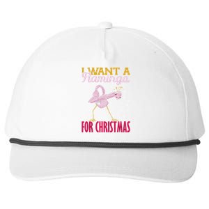 I Want A Flamingo For Christmas Christmas Light Gift Snapback Five-Panel Rope Hat