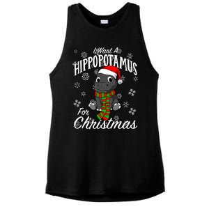 I Want A Hippopotamus For Christmas Cute Gift Xmas Hippo Cute Gift Ladies PosiCharge Tri-Blend Wicking Tank