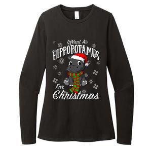 I Want A Hippopotamus For Christmas Cute Gift Xmas Hippo Cute Gift Womens CVC Long Sleeve Shirt