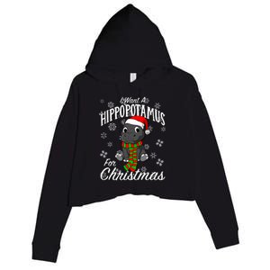 I Want A Hippopotamus For Christmas Cute Gift Xmas Hippo Cute Gift Crop Fleece Hoodie