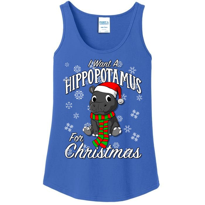 I Want A Hippopotamus For Christmas Cute Gift Xmas Hippo Cute Gift Ladies Essential Tank