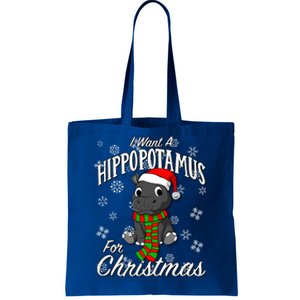 I Want A Hippopotamus For Christmas Cute Gift Xmas Hippo Cute Gift Tote Bag