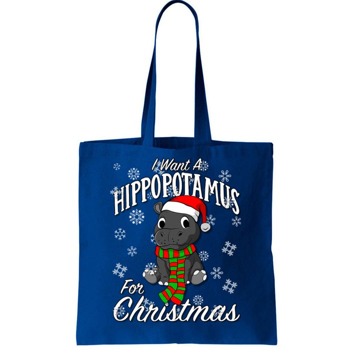 I Want A Hippopotamus For Christmas Cute Gift Xmas Hippo Cute Gift Tote Bag