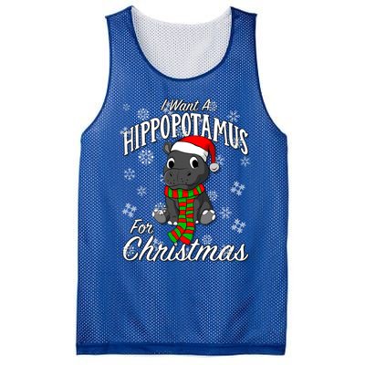 I Want A Hippopotamus For Christmas Cute Gift Xmas Hippo Cute Gift Mesh Reversible Basketball Jersey Tank