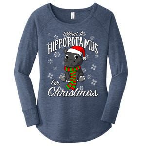 I Want A Hippopotamus For Christmas Cute Gift Xmas Hippo Cute Gift Women's Perfect Tri Tunic Long Sleeve Shirt