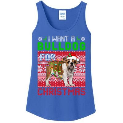 I Want A Bulldog For Christmas Santa Dog Lover Owner Cool Gift Ladies Essential Tank