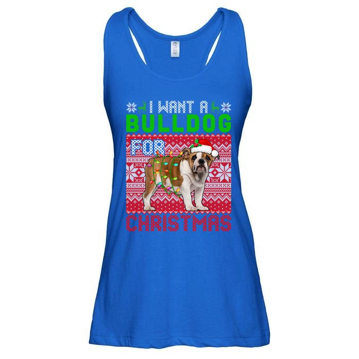 I Want A Bulldog For Christmas Santa Dog Lover Owner Cool Gift Ladies Essential Flowy Tank