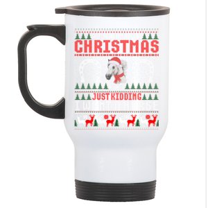 I Want A Horse Christmas Horse Lover Xmas Funny Present Great Gift Stainless Steel Travel Mug