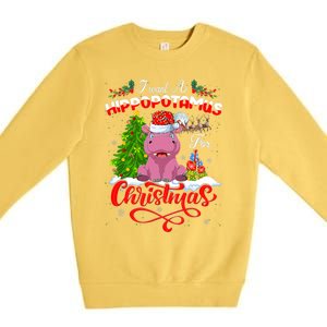 I Want A Hippopotamus For Christmas Xmas Hippo Gift Premium Crewneck Sweatshirt