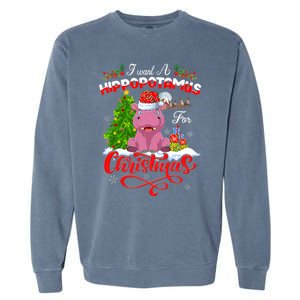 I Want A Hippopotamus For Christmas Xmas Hippo Gift Garment-Dyed Sweatshirt