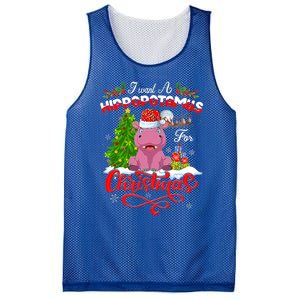 I Want A Hippopotamus For Christmas Xmas Hippo Gift Mesh Reversible Basketball Jersey Tank