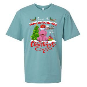 I Want A Hippopotamus For Christmas Xmas Hippo Gift Sueded Cloud Jersey T-Shirt