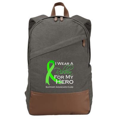 I Wear A Green Ribbon For My Hero Support Advocate Cure Cotton Canvas Backpack