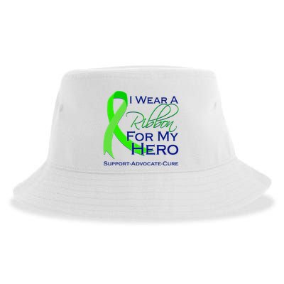 I Wear A Green Ribbon For My Hero Support Advocate Cure Sustainable Bucket Hat