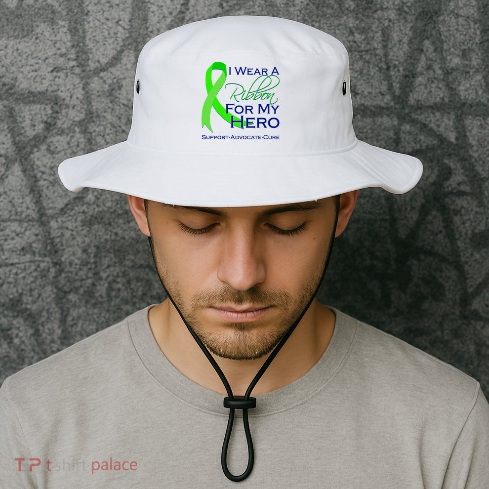 I Wear A Green Ribbon For My Hero Support Advocate Cure Bucket Hat