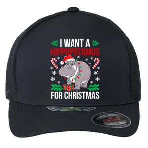 I Want A Hippopotamus For Christmas Holiday Gift Flexfit Unipanel Trucker Cap