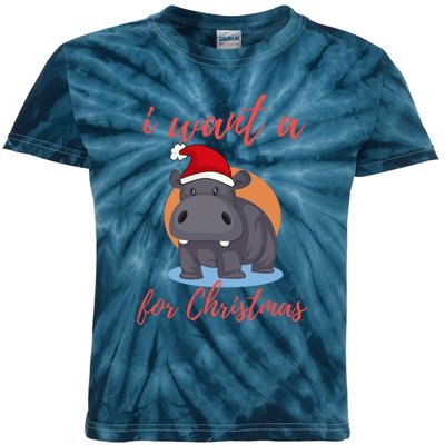 I Want A Hippopotamus For Christmas Kids Tie-Dye T-Shirt