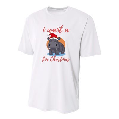 I Want A Hippopotamus For Christmas Youth Performance Sprint T-Shirt