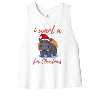 I Want A Hippopotamus For Christmas Women's Racerback Cropped Tank