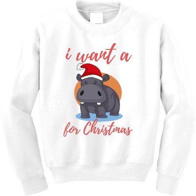 I Want A Hippopotamus For Christmas Kids Sweatshirt