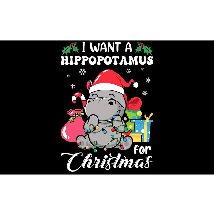 I Want A Hippopotamus For Christmas Hippo Christmas Pajamas Bumper Sticker