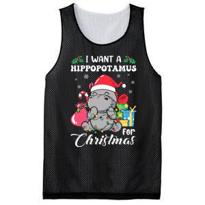 I Want A Hippopotamus For Christmas Hippo Christmas Pajamas Mesh Reversible Basketball Jersey Tank