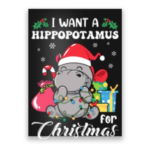 I Want A Hippopotamus For Christmas Hippo Christmas Pajamas Poster