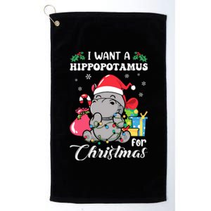 I Want A Hippopotamus For Christmas Hippo Christmas Pajamas Platinum Collection Golf Towel