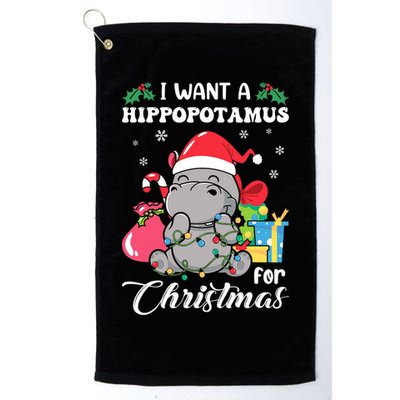 I Want A Hippopotamus For Christmas Hippo Christmas Pajamas Golf Towel