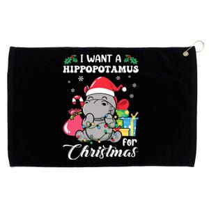 I Want A Hippopotamus For Christmas Hippo Christmas Pajamas Grommeted Golf Towel