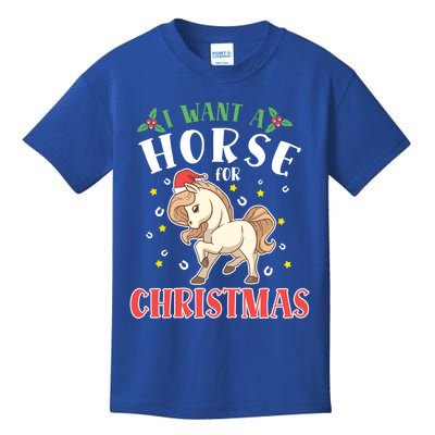 I Want A Horse For Christmas Donkey Horse Riding Gift Kids T-Shirt