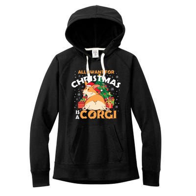 I Want A Corgi For Christmas Gift Women's Fleece Hoodie