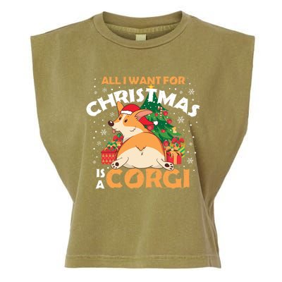 I Want A Corgi For Christmas Gift Garment-Dyed Women's Muscle Tee