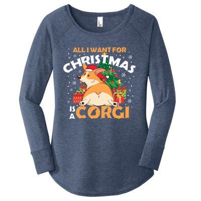 I Want A Corgi For Christmas Gift Women's Perfect Tri Tunic Long Sleeve Shirt