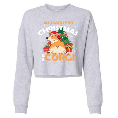 I Want A Corgi For Christmas Gift Cropped Pullover Crew